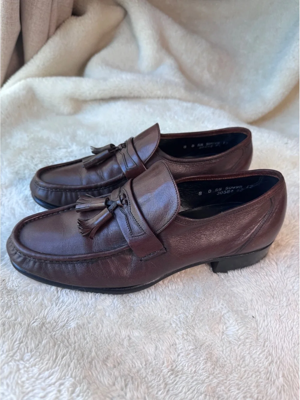 Vintage Florsheim Brown Leather Tassel Loafers – Men’s Size 8D